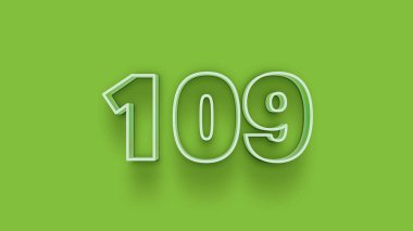 Yeşil arkaplandaki 3d 109 sayısının gösterimi