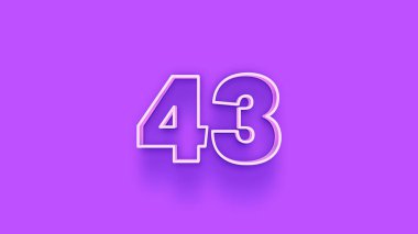Mor arkaplandaki 3d 43 sayısının gösterimi