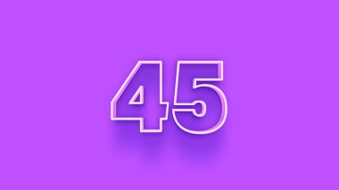 Mor arkaplanda 3d 45 sayısının gösterimi