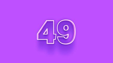 Mor arkaplandaki 3d 49 sayısının gösterimi