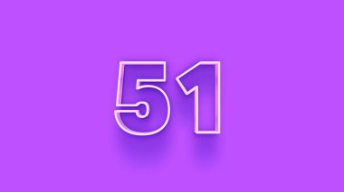 Mor arkaplandaki 3d 51 sayısının gösterimi