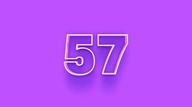 Mor arkaplandaki 3d 57 sayısının gösterimi