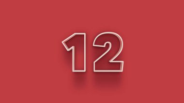 Kırmızı arkaplanda 3d 12 numaranın resmi