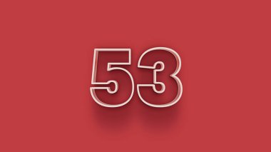 Kırmızı arkaplanda 3d 53 sayısının gösterimi