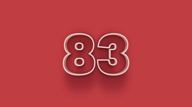 Kırmızı arkaplanda 3d 83 sayısının gösterimi