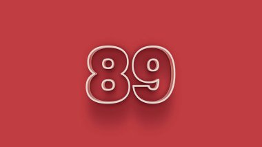 Kırmızı arkaplanda 3d 89 sayısının gösterimi