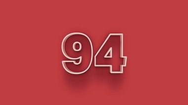 Kırmızı arkaplanda 3d 94 sayısının gösterimi
