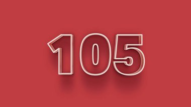 Kırmızı arkaplanda 3d 105 numarasının resmi