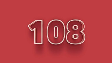 Kırmızı arkaplanda 3d 108 numaranın resmi