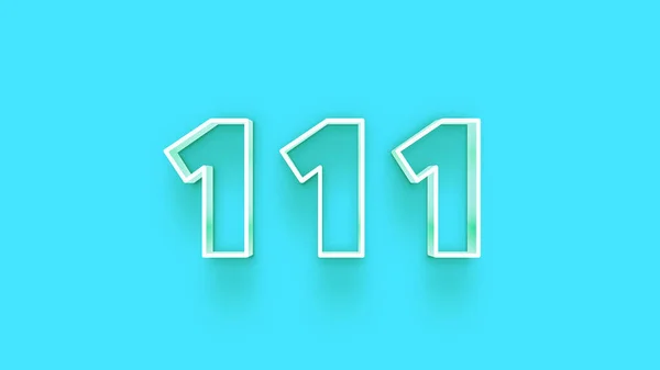 Illustrazione Del Numero 111 Sfondo Blu — Foto Stock