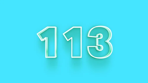 Ilustracja Numeru 113 Niebieskim Tle — Zdjęcie stockowe