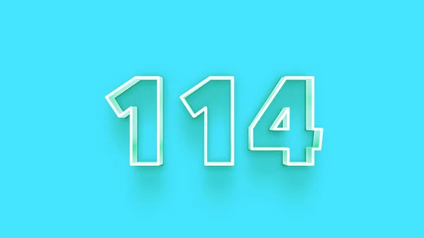 Ilustracja Numeru 114 Niebieskim Tle — Zdjęcie stockowe