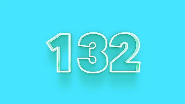 Illustration 132 Number Blue Background — Stock Photo, Image