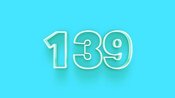 Απεικόνιση Του 139 Αριθμό Μπλε Φόντο — Φωτογραφία Αρχείου
