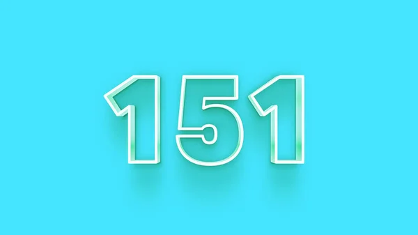 Απεικόνιση Του 151 Αριθμό Μπλε Φόντο — Φωτογραφία Αρχείου