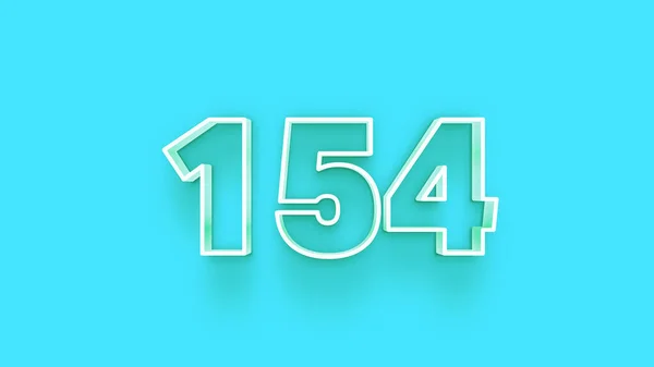 Απεικόνιση Του 154 Αριθμό Μπλε Φόντο — Φωτογραφία Αρχείου