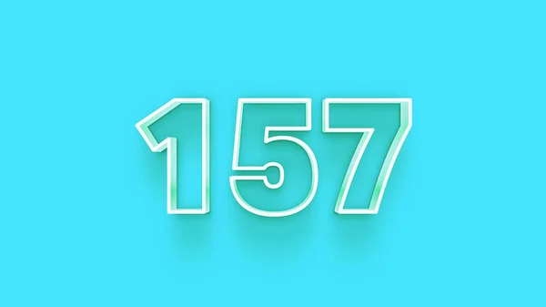 Ilustracja Numeru 157 Niebieskim Tle — Zdjęcie stockowe