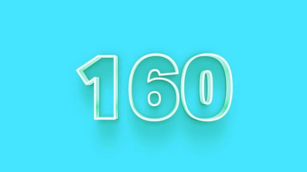 Illustration 160 Number Blue Background — Stock Photo, Image