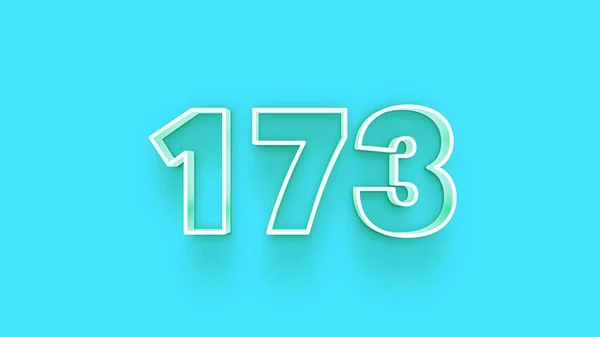 Illustration 173 Number Blue Background — Stock Photo, Image