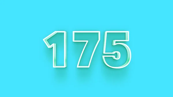 Απεικόνιση Του 175 Αριθμό Μπλε Φόντο — Φωτογραφία Αρχείου