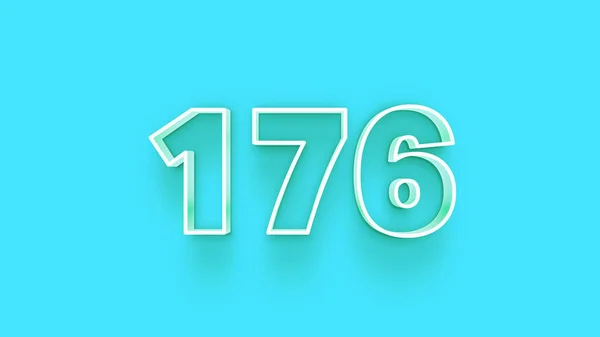 Abbildung Der 176 Zahl Auf Blauem Hintergrund — Stockfoto