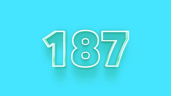 Illustration 187 Number Blue Background — Stock Photo, Image