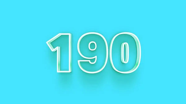 190 Szám Illusztrálása Kék Alapon — Stock Fotó