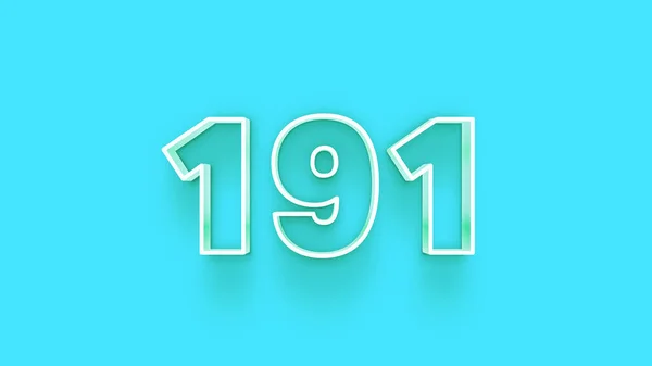 Illustration 191 Number Blue Background — Stock Photo, Image