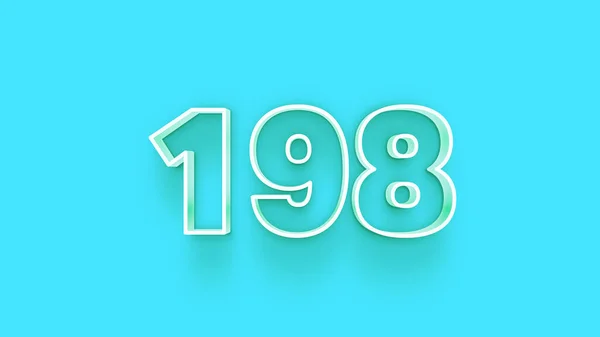 198 Szám Illusztrálása Kék Alapon — Stock Fotó