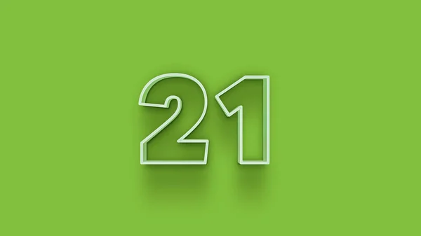 绿色背景上3D 21数字的图解 — 图库照片
