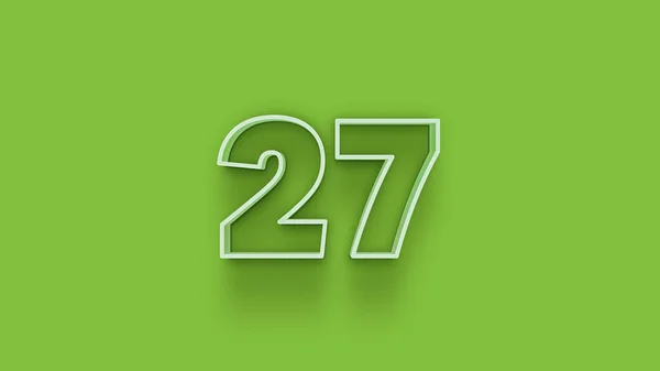 緑の背景に3D 27番の数字のイラスト — ストック写真