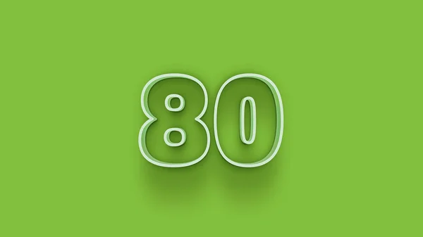 緑の背景に描かれた3D 80番のイラスト — ストック写真