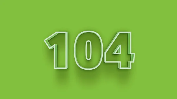 緑の背景に3D 104番のイラスト — ストック写真
