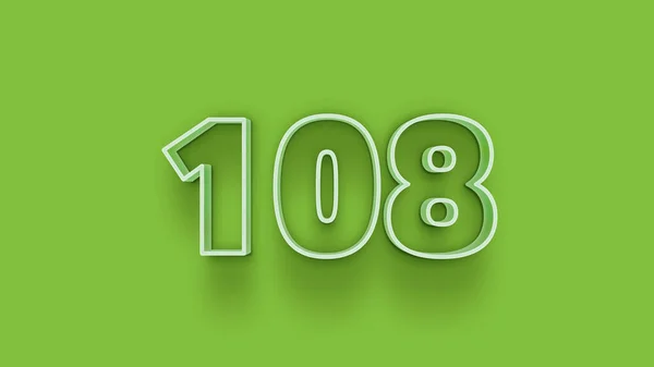 Illustration 108 Number Green Background — Stock Photo, Image