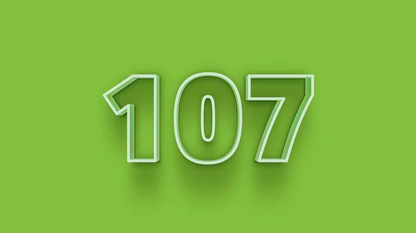 Illustration 107 Number Green Background — Stock Photo, Image