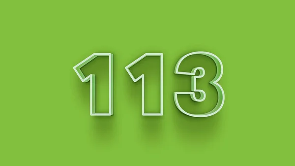 Illustrazione 113 Numero Sfondo Verde — Foto Stock