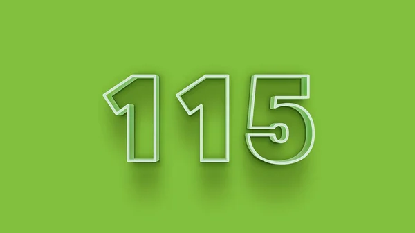 Ilustração 115 Número Fundo Verde — Fotografia de Stock
