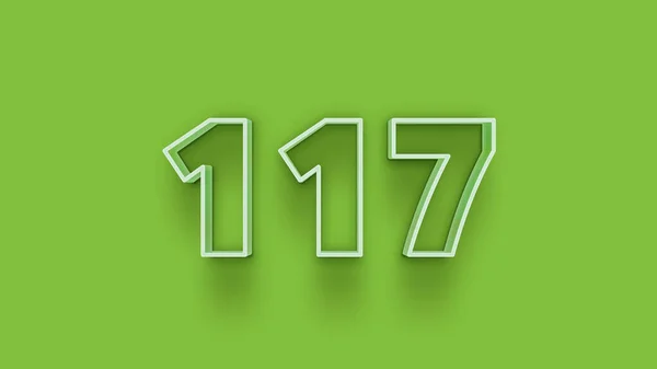 Illustrazione 117 Numero Sfondo Verde — Foto Stock