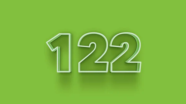 Illustrazione Del Numero 122 Sfondo Verde — Foto Stock