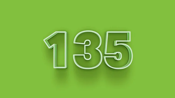 緑の背景に描かれた3D 135番のイラスト — ストック写真