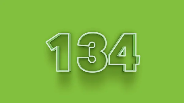 Illustrazione 134 Numero Sfondo Verde — Foto Stock