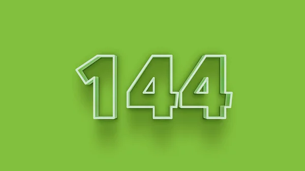 绿色背景上3D 144个数字的图解 — 图库照片