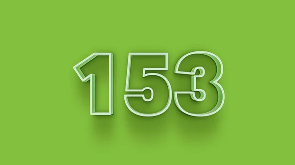 Abbildung Der 153 Zahl Auf Grünem Hintergrund — Stockfoto