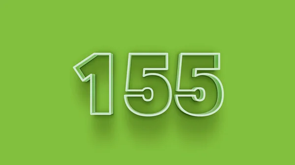 Abbildung Der 155 Zahl Auf Grünem Hintergrund — Stockfoto