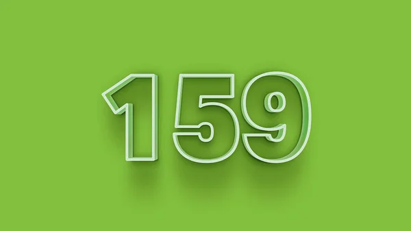 緑の背景に描かれた3D 159番のイラスト — ストック写真
