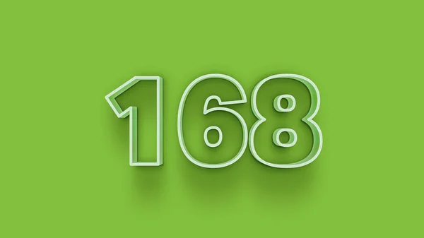 Abbildung Der 168 Zahl Auf Grünem Hintergrund — Stockfoto
