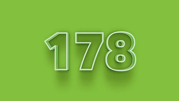 Illustration 178 Number Green Background — Stock Photo, Image