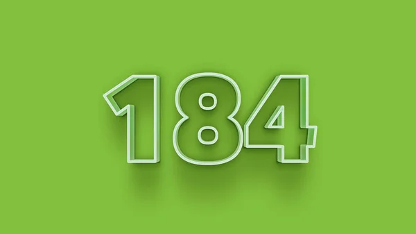 Illustration 184 Number Green Background — Stock Photo, Image