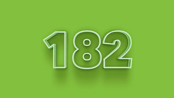 182 Szám Illusztrálása Zöld Háttérrel — Stock Fotó