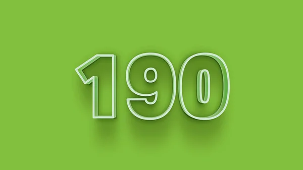 190 Szám Illusztrálása Zöld Háttérrel — Stock Fotó